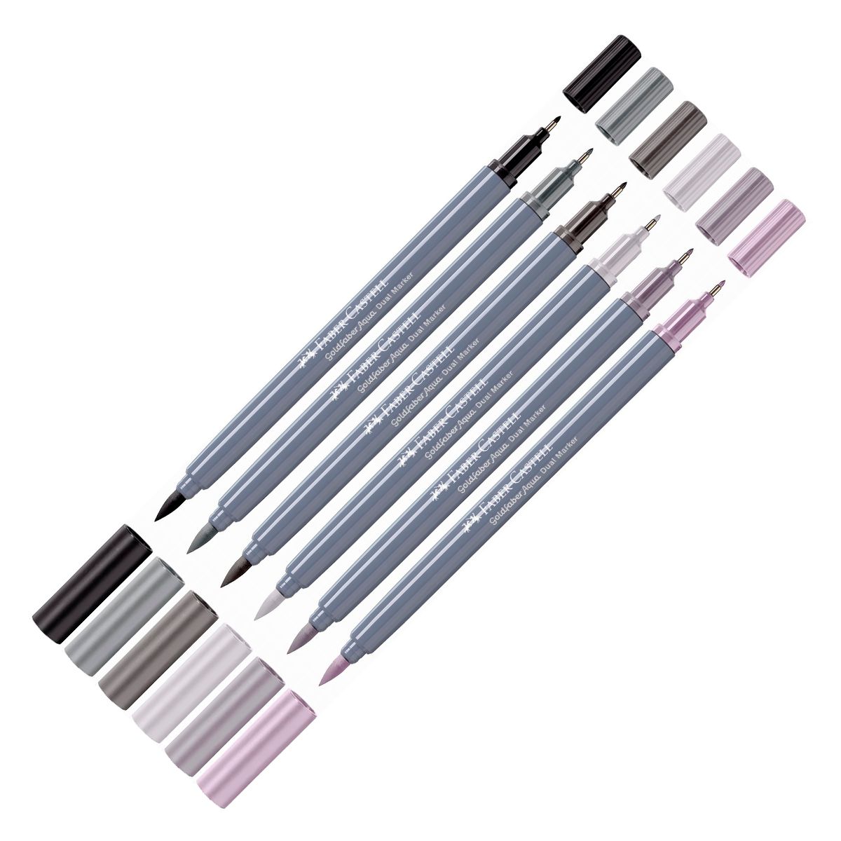FABER-CASTELL - Faber-castell Goldfaber Aqua Dual Markers Grises 6 Colores