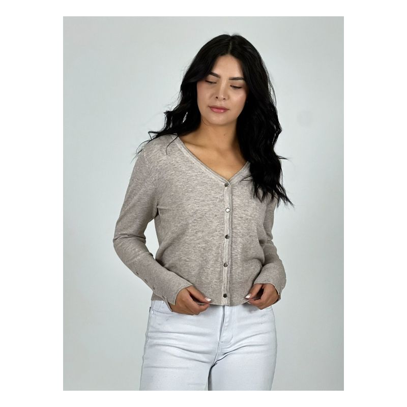 ENIGMATICA BOUTIQUE - Sweater Spandex Abotonado Café ENIGMATICA BOUTIQUE