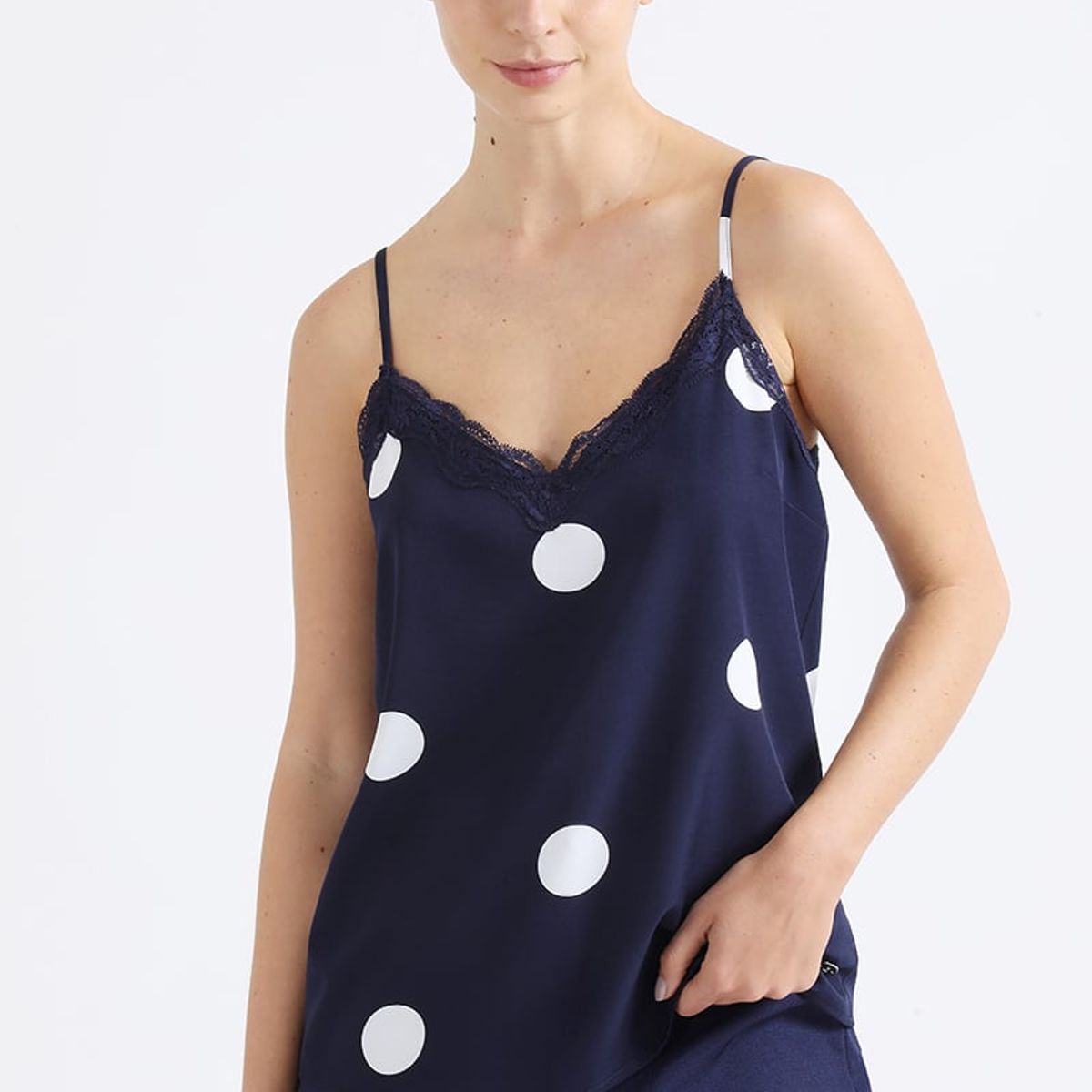 LIOLA - Top Lencero Estampado Lunares, Azul Liola