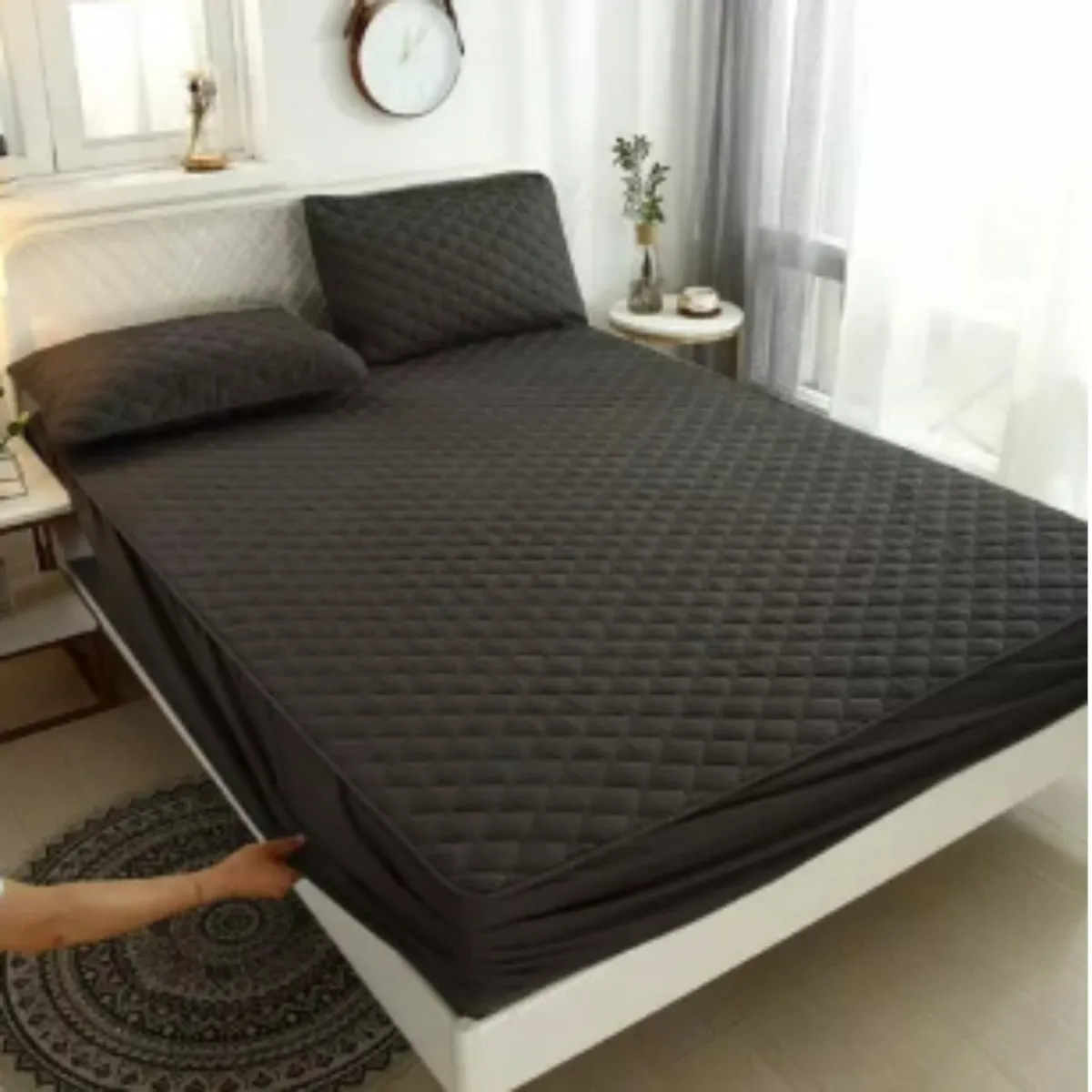 GENERICO - Cubrecolchon Impermeable Super King Negro