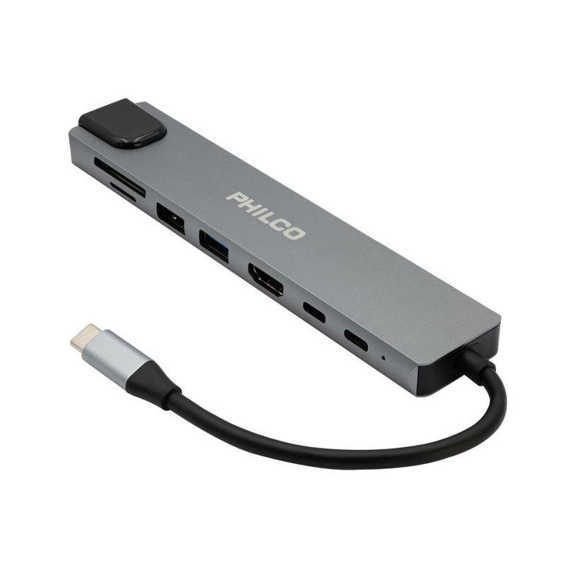 PHILCO - Hub Multifuncion 8 en 1 USB-C