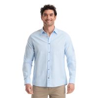 Camisa Hombre Lino Celeste