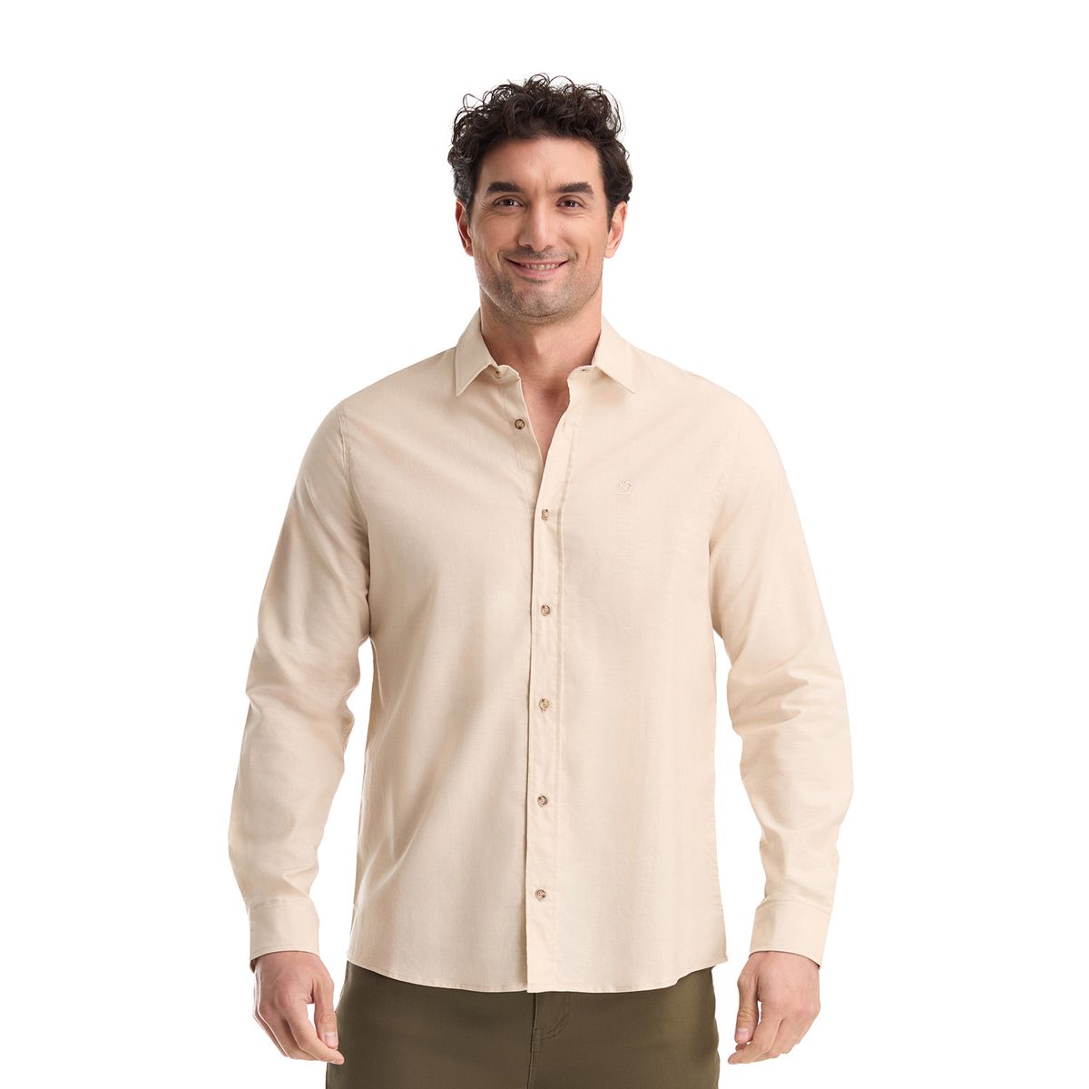 PANAMA JACK - Camisa Hombre Lino Beige Panama Jack