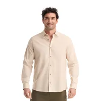 Camisa Hombre Lino Beige