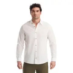 PANAMA JACK - Camisa Hombre Lino Blanco
