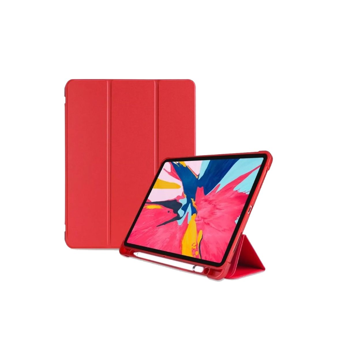 JOIGO - Funda Para iPad 10.2 7ma 8va 9na Generación Con Ranura Rojo