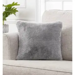 MROTTO - Funda de Cojín Decorativo Gris Peluda 45x45 cm
