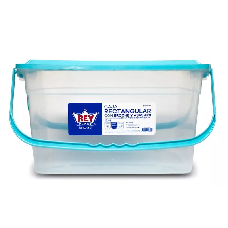 REYPLAST - Caja Organizadora Almacenamiento Con Broches Y Asas 13,8 Lts