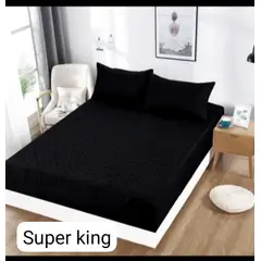 ANGELES DEL HOGAR - Cubre Colchon impermeable Super King Negro