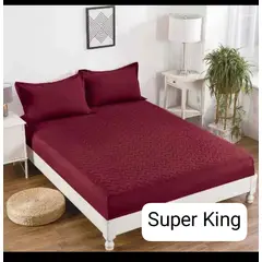 ANGELES DEL HOGAR - Cubre Colchon impermeable Super King Burdeo
