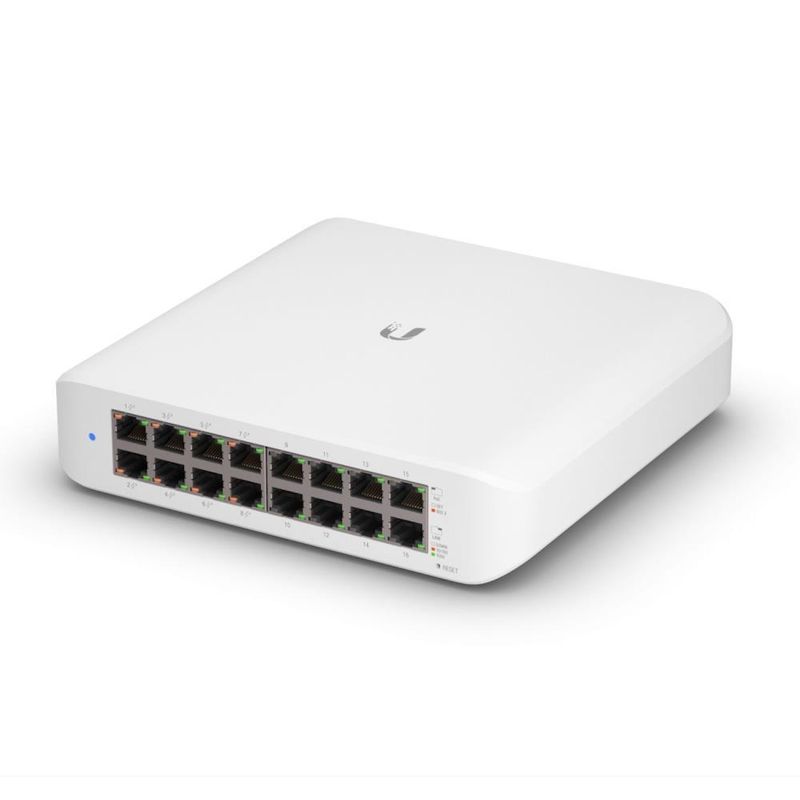 UBIQUITI - Switch Ubiquiti Lite 16 PoE de 16 Puertos Gestionado PoE+ - Blanco