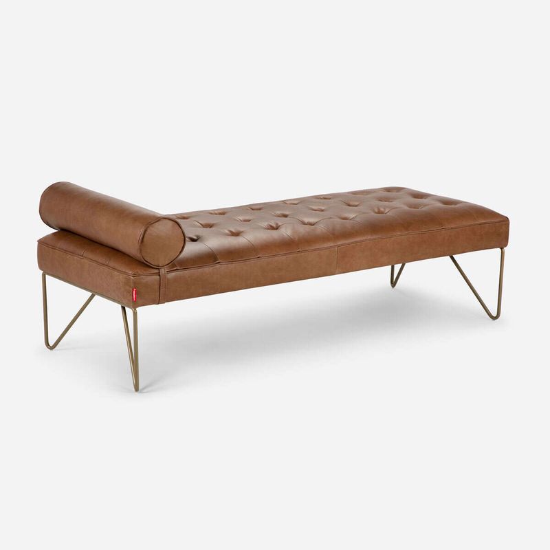 ROSEN - Banqueta Rosen Stepney Cuero Camel