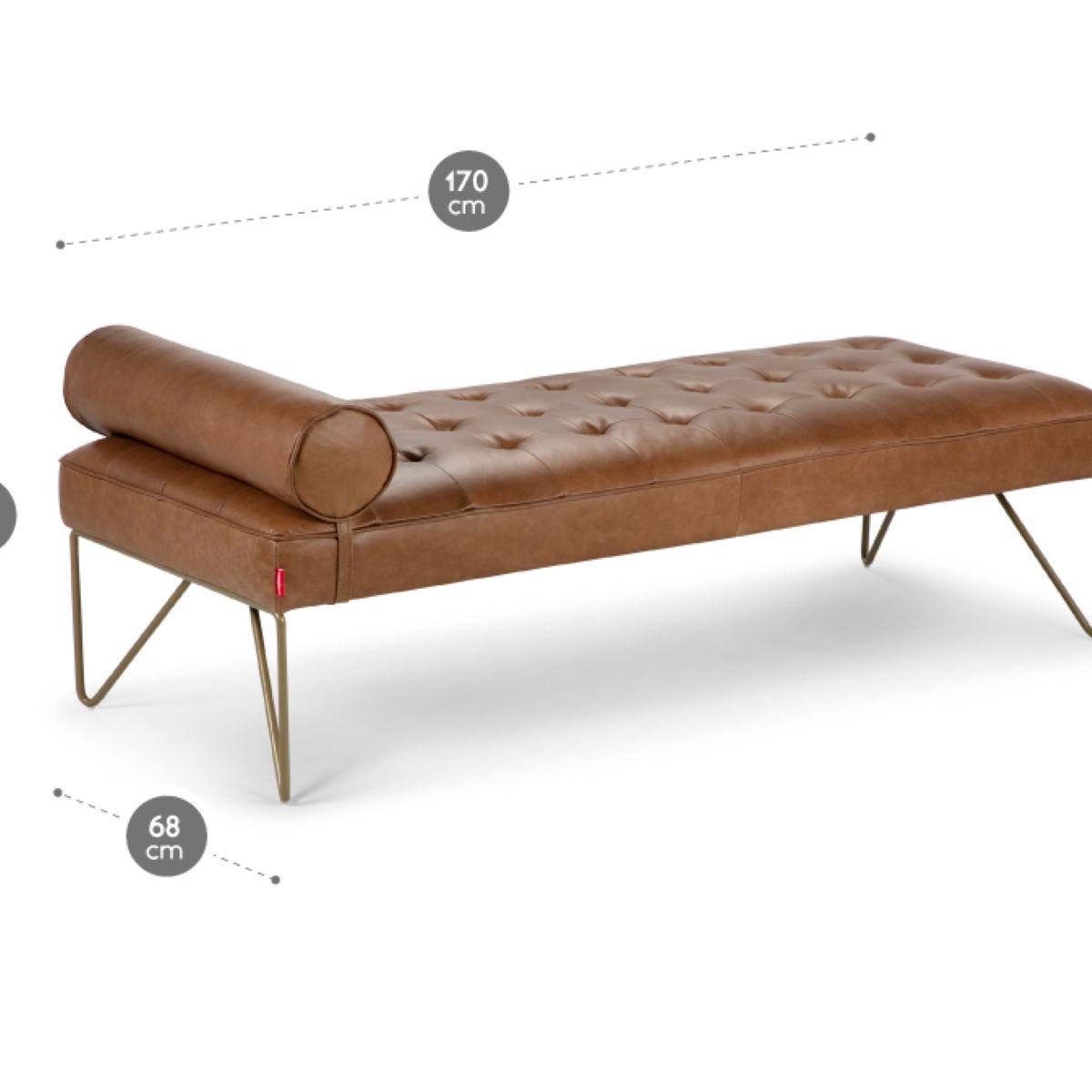 ROSEN - Banqueta Rosen Stepney Cuero Camel