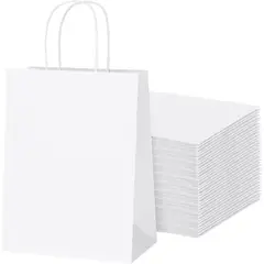 GENERICO - Bolsas de Papel Blancas 14x08x20 por 20 unidades…