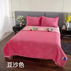 ANGELES DEL HOGAR - Cobertor Plush y Quilt Reversible 2 Plazas Rosa