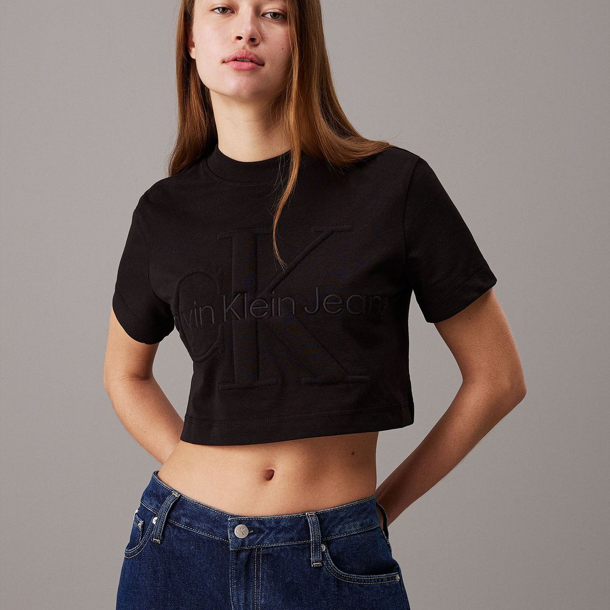 CALVIN KLEIN - Polera Premium Monologo Short Negro Calvin Klein