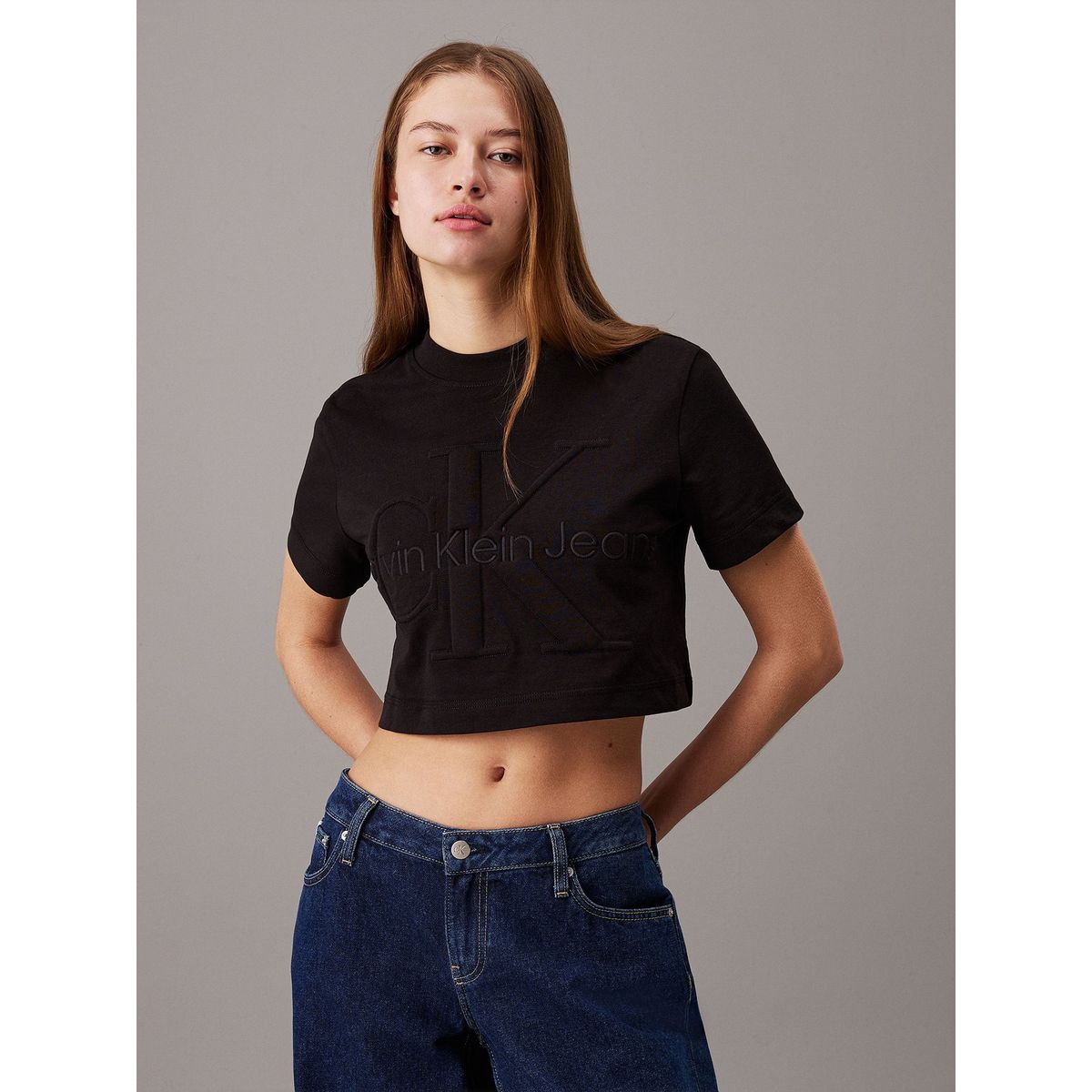 CALVIN KLEIN - Polera Premium Monologo Short Negro Calvin Klein