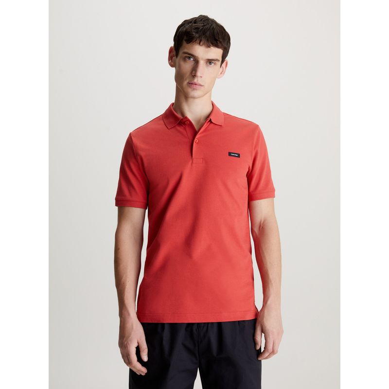 CALVIN KLEIN - Polo Stretch Slim Rojo Calvin Klein