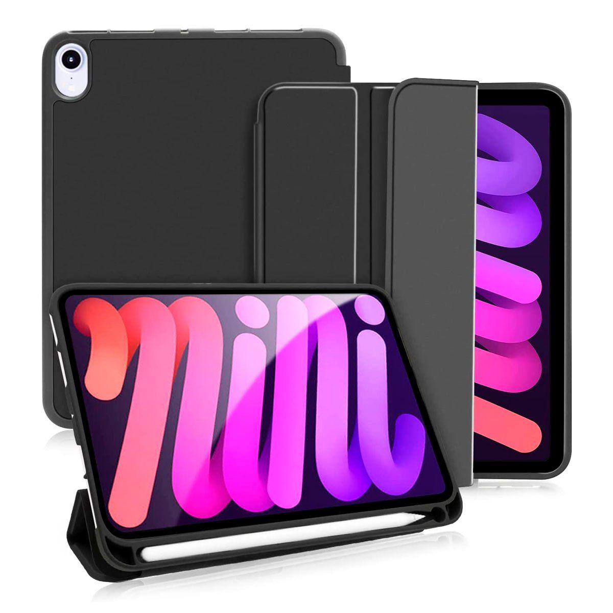 JOIGO - Funda SmartCover Para iPad Mini 6 Con Ranura de Lápiz Negro