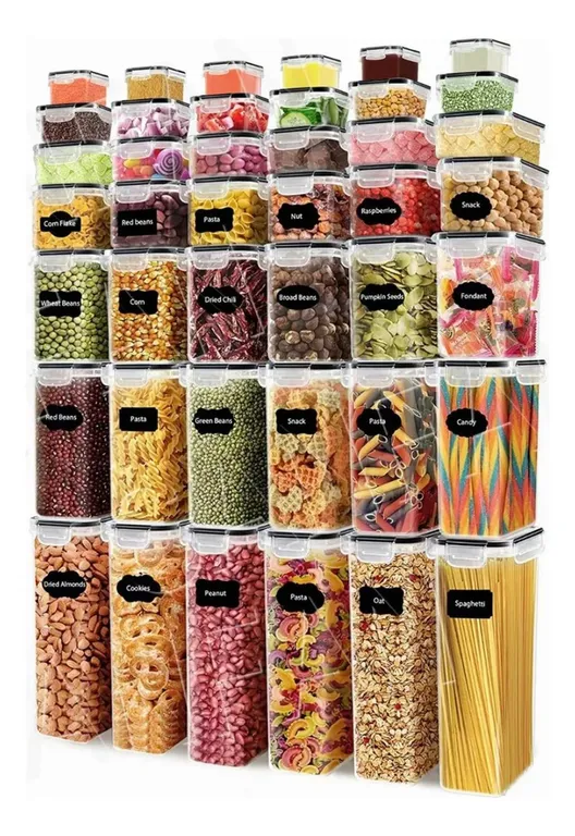 Set 42 Contenedores Hermeticos Almacenamiento Cocina Plasticos