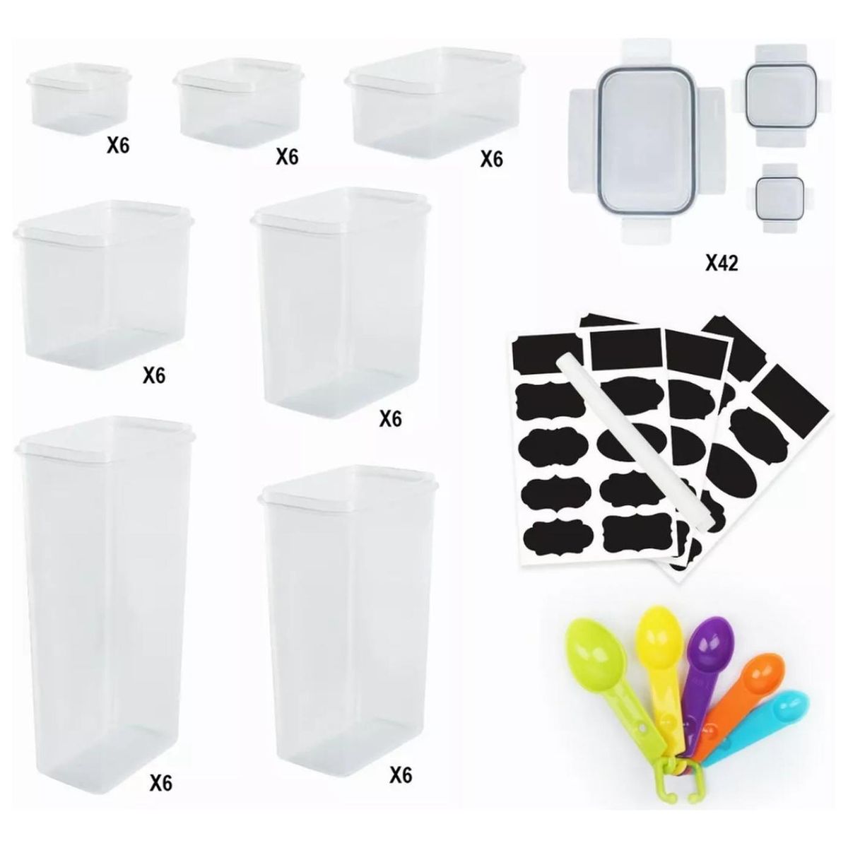 Set 42 Contenedores Herméticos Almacenamiento Cocina Plásticos, marca IMPORTCLICK - Foto 2