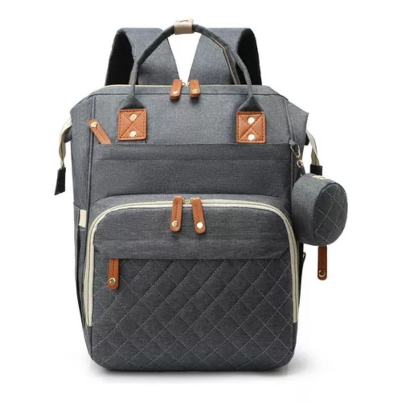 GENERICO - Mochila Pañalera Multifuncional Impermeable de Viaje Gran Capacidad Gris