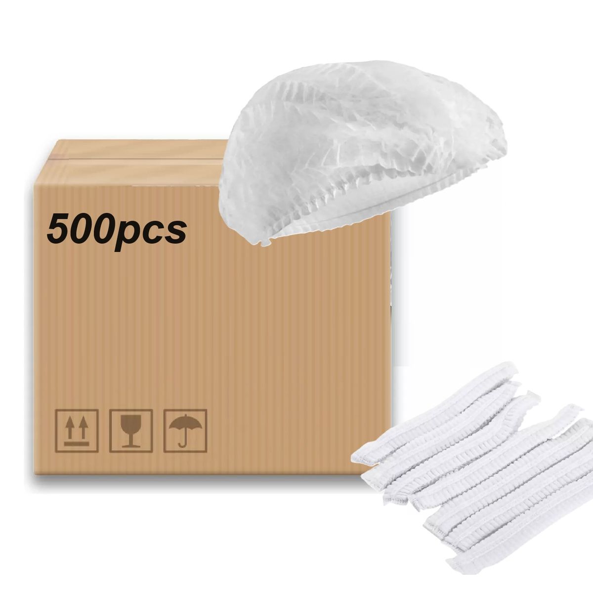 GENERICO - Cofias Desechable Gorro Blanca ( 500 Unidades ) Gorro Clip