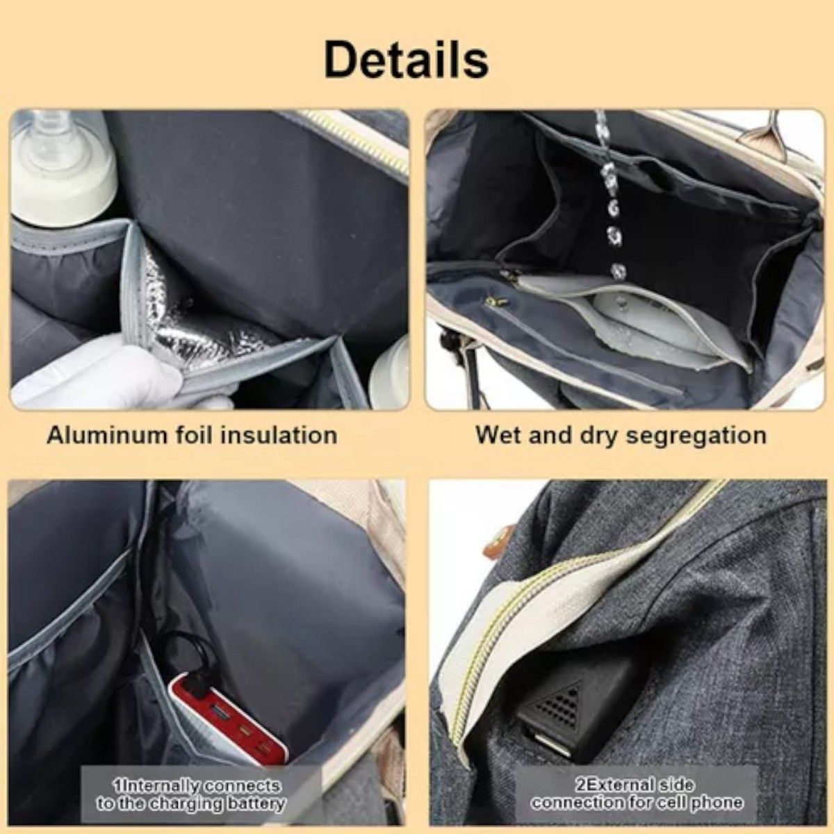 GENERICO - Mochila Pañalera Multifuncional Impermeable de Viaje Gran Capacidad