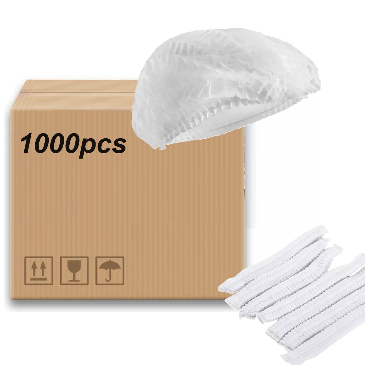 GENERICO - Cofias Desechable Gorro Blanca ( 1000 Unidades ) Gorro Clip