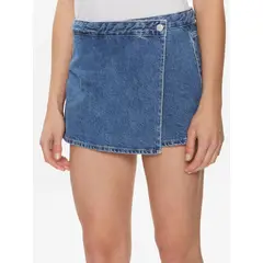 CALVIN KLEIN - Falda Short Wrap Azul