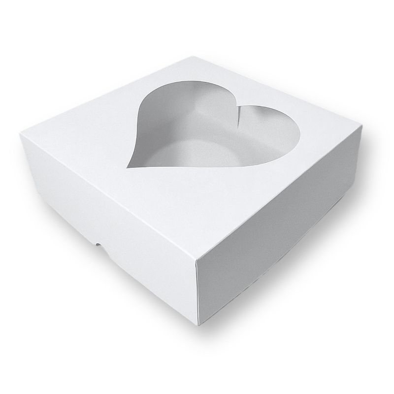 GENERICO - Pack 10 Cajas Con Visor De Corazon Para Desayuno O Dulces