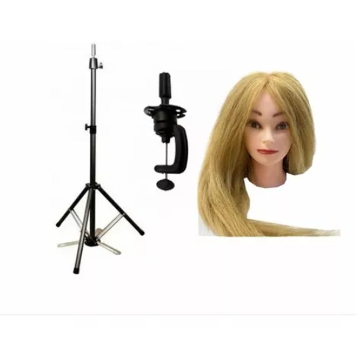 GENERICO - Atril Pedestal Para Cabeza Tecnica + Cabeza 80% Naturales RUBIA