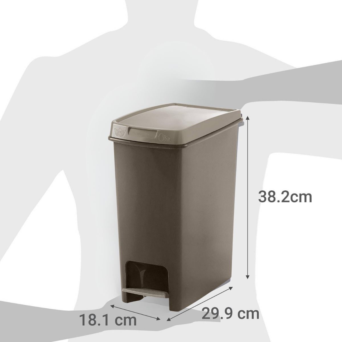 REYPLAST - Basurero Antideslizante Con Pedal Modelo Clin 12.5 Litros