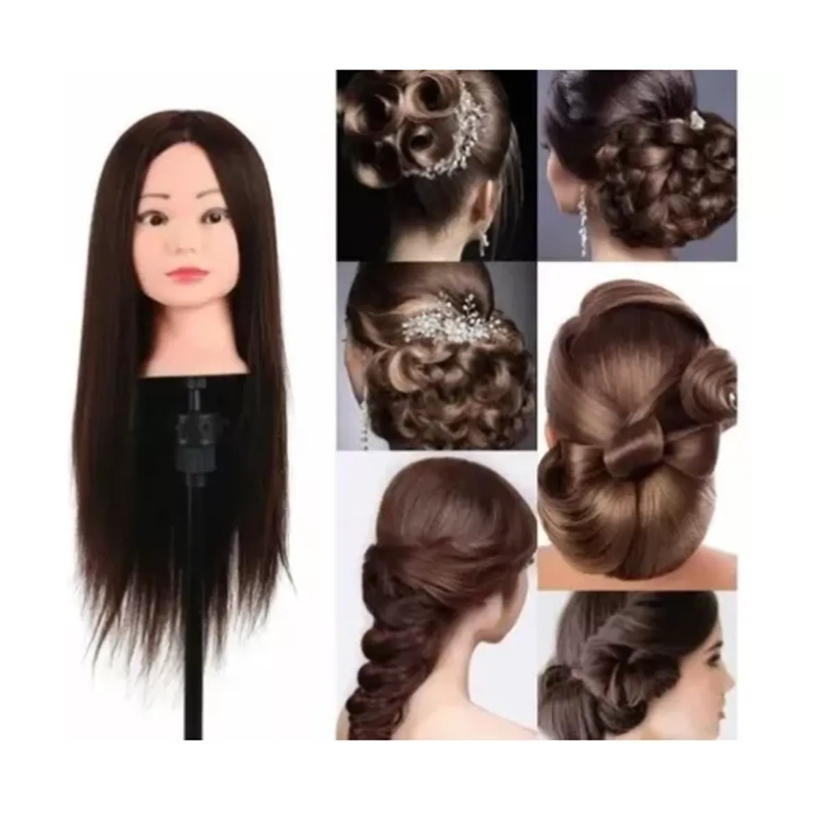 GENERICO - Atril Pedestal Para Cabeza Tecnica + Cabeza 80% Naturales  CASTAÑO
