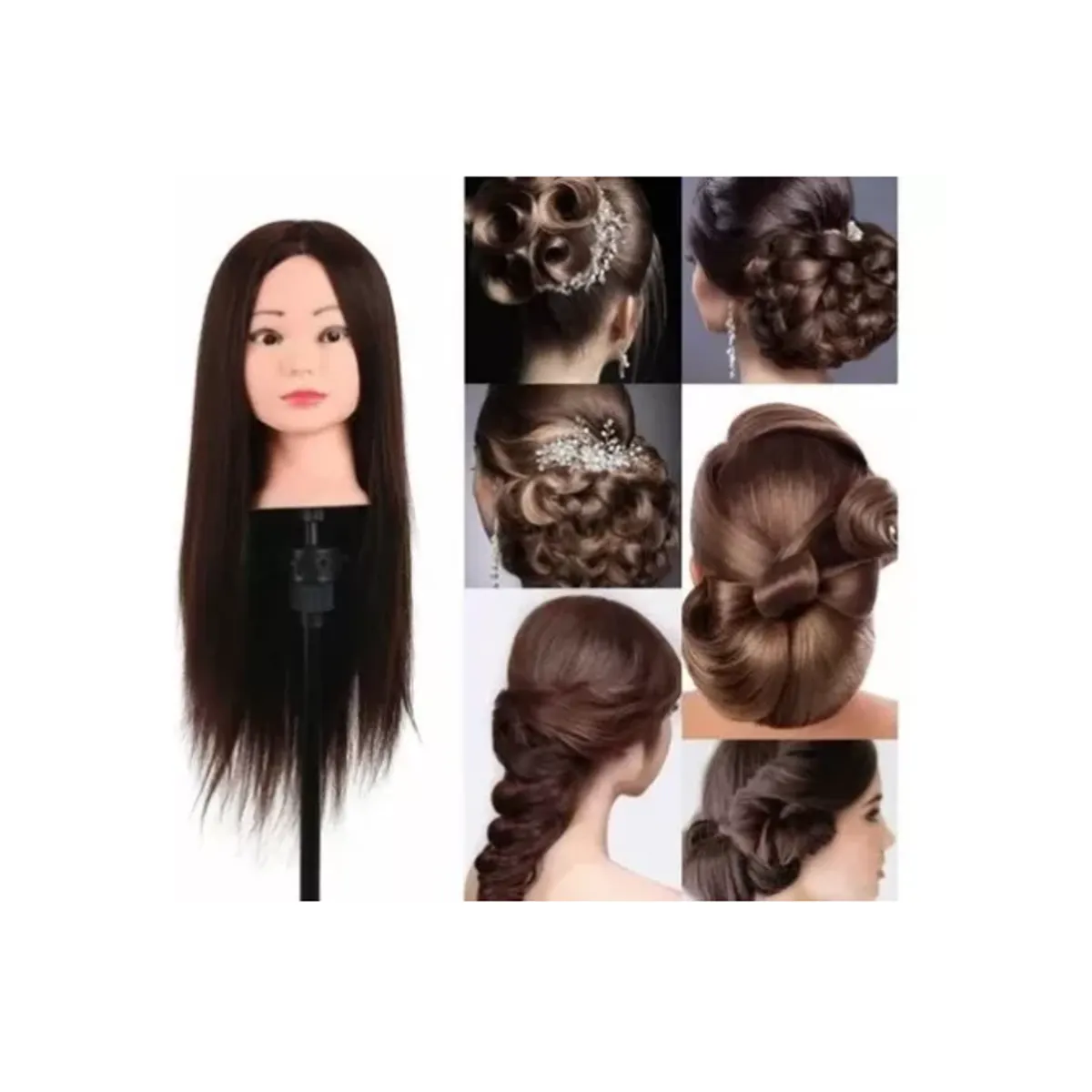 GENERICO - Atril Pedestal Para Cabeza Tecnica + Cabeza 80% Naturales  CASTAÑO