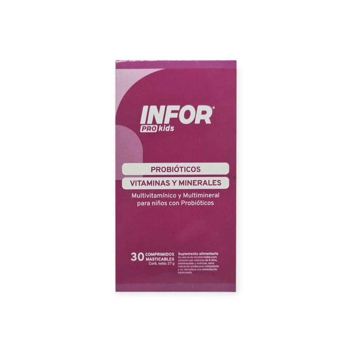 INFOR - PRO KIDS PROBIOTICOS VITAMINAS Y MINERALES 30 COMP MASTICABLES - INFOR