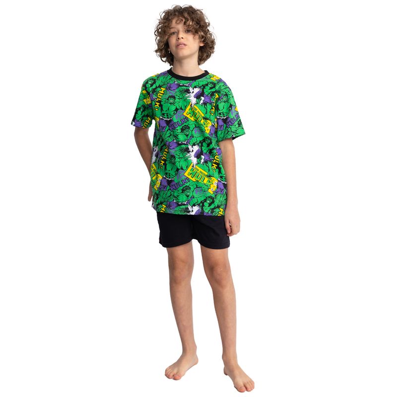 TOP - Pijama Niño Algodón Verano Hulk Top