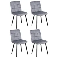 Pack de 4 Sillas de Comedor Modernas Velvet Gris