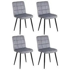 NOVAHUS - Pack de 4 Sillas de Comedor Modernas Velvet Gris