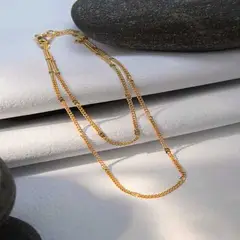 GENERICO - Cadena Cubana Con Destellos Oro Laminado 18k