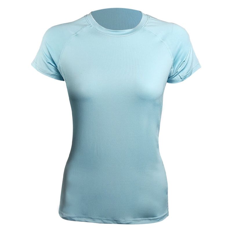 ANDESLAND OUTDOOR APPAREL - Polera Dry Fit Manga Corta Bangsi Essential Celeste Mujer