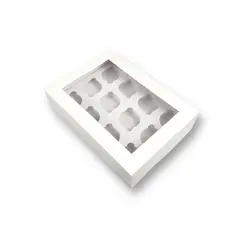 GENERICO - Pack 10 Cajas Para 12 Mini Cupcakes Con Visor/ventana