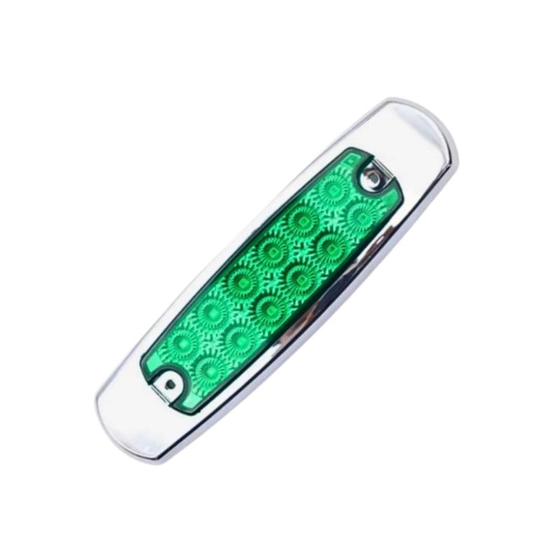 GENERICO - Par Foco Luz Lateral Led Bi-volts Trocha 12-24v LUZ VERDE
