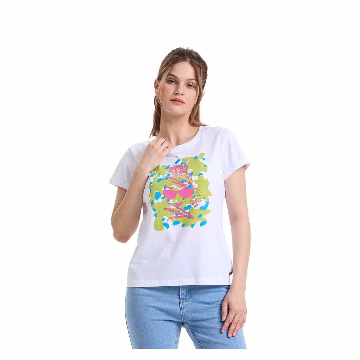 FASHION'S PARK - Polera Mujer Gráfica Roll Up Blanco Fashion's Park