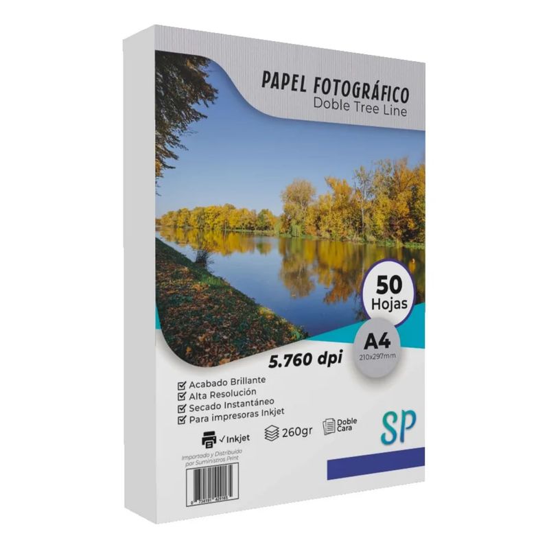GENERICO - Papel Fotográfico Textura Doble A4 260 g Brillante X 50 h