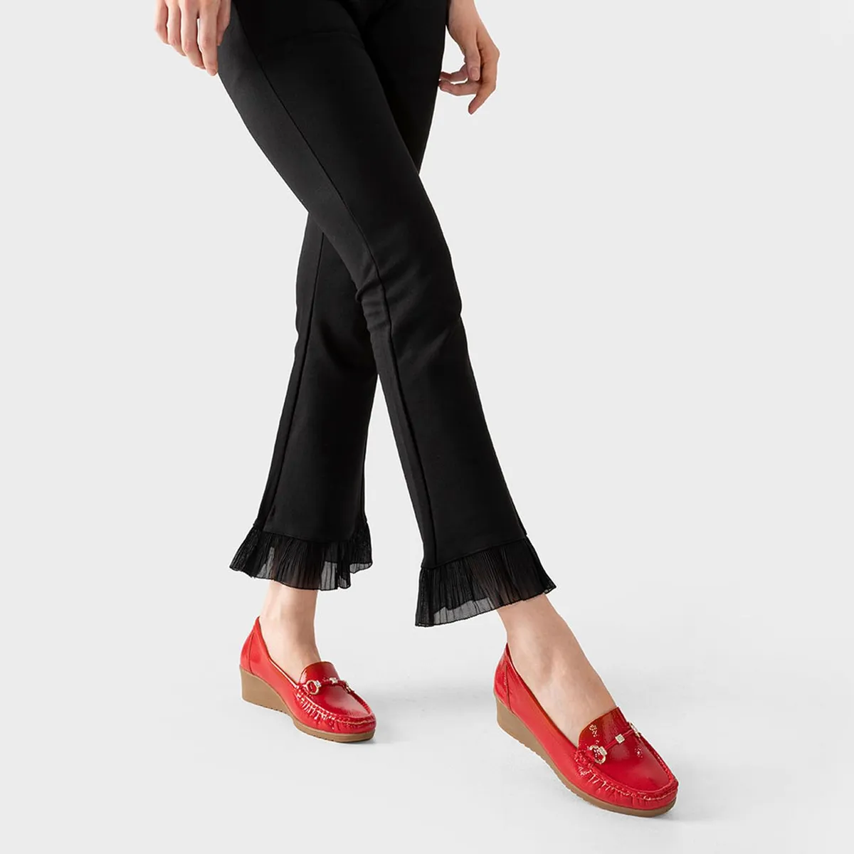 WEIDE - Mocasin Casual Mujer Vintage Cuña Charol Metalica Weide JS73