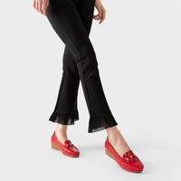 Mocasin Casual Mujer Vintage Cuña Charol Metalica JS73