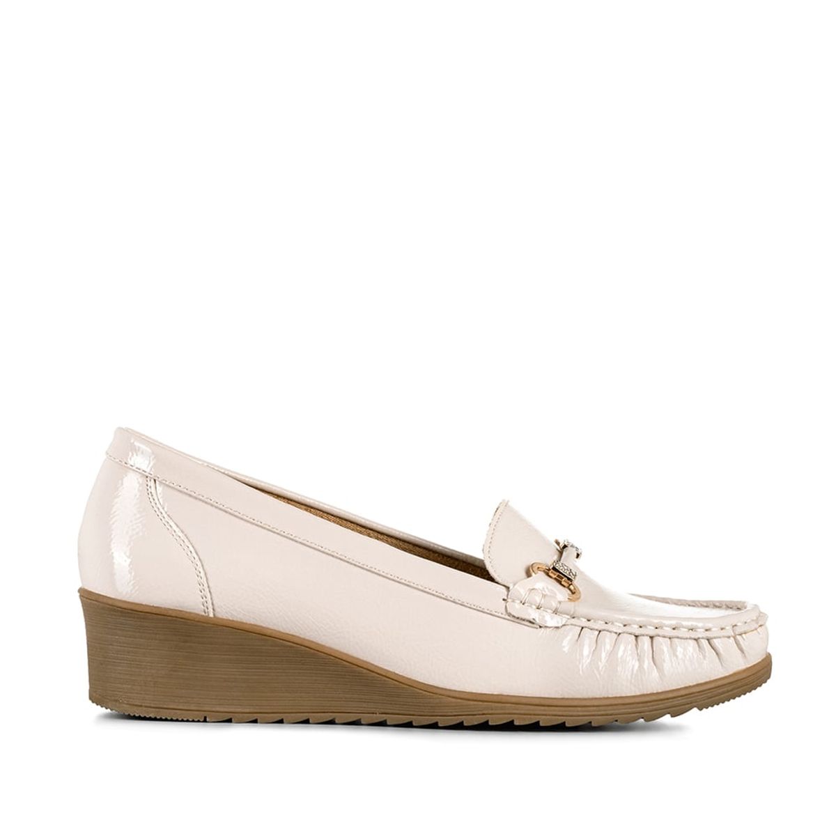 WEIDE - Mocasin Casual Mujer Vintage Cuña Charol Metalica Weide JS73