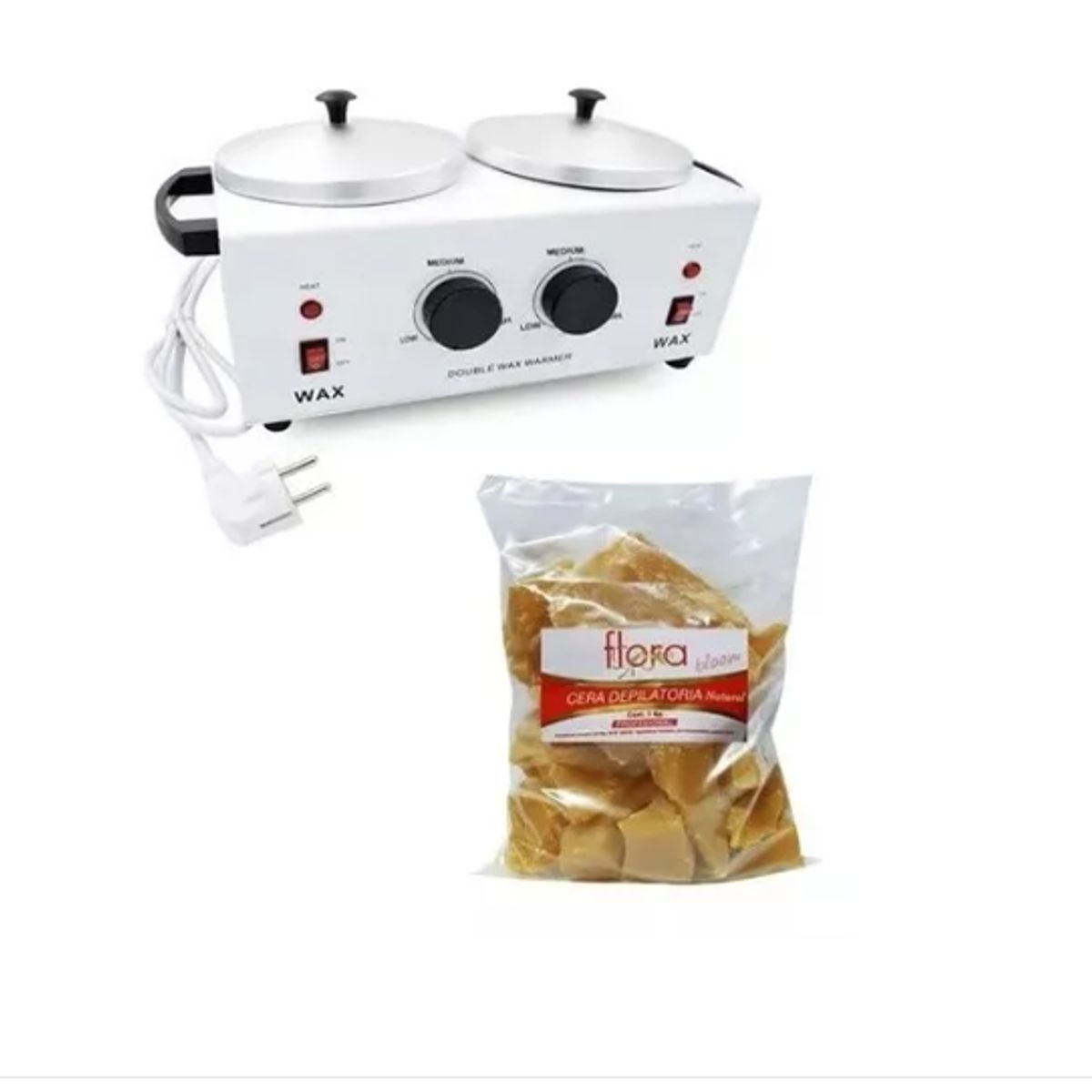 GENERICO - Kit Olla Depilatoria 1 Kg + Cera Elastica 400g+ 10 Paletas