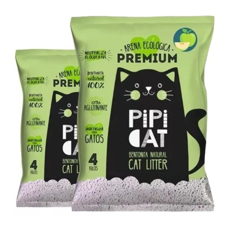 GENERICO - Arena Aglutinante P Gatos 8kg Control Olores Pipicat Manzana